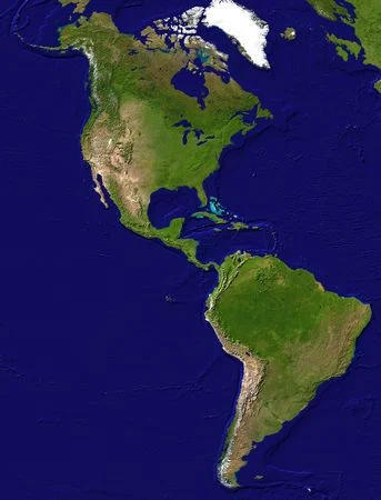 Il continente americano visto dal satellite